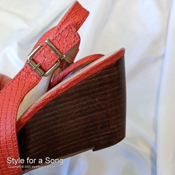 BCBGeneration Coral Peep Toe Slingback Wedge Heels 8.5 B - Picture 10 of 16